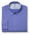 Update your everyday office wear with bold checkers on this statement-making Geoffrey Beene dress shirt.