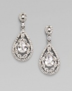 EXCLUSIVELY AT SAKS. Teardrops within teardrops offer sparkle to spare, crafted of cubic zirconia and crystal in a graceful design. Cubic zirconia and crystal Rhodium plated Drop, about 1½ Post back Imported