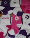 Converse Baby Socks- 6 Pack Infant Toddler (6-12 Months, Pink)