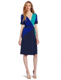 BCBGMAXAZRIA Women's Caitlin Color Blocked Wrap Dress