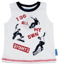 Sweet & Soft Baby-boys 6-24M Infant White Skateboard Tank Top