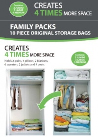 10 PACKS - B&E Home Essential Vacuum Storage Bags - Set of 10 (2 Jumbo - 3 Large - 5 medium) - 72 Hours Extreme Value Buy