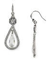 Pare down: A crystal teardrop is stunning in its simplicity on this pair of Carolee earrings, set off by silver plated settings.