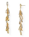 The stunning crystal earrings from kate spade new york work a dramatic dangle with their cascade of crystal chips and 12 karat gold plate.