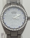 Geneva Sporty Quartz Chronograph-style Look Diamond ON Dail RhineStone on Bezel Black Metal Band