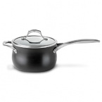 This Calphalon sauce pan with lid boasts the revolutionary Unison Slide Nonstick surface which releases foods effortlessly, making even the most demanding culinary creations simple to prepare. A heavy-gauge bottom provides even heating and prevents sauces from scorching, while the high sides and narrow opening control evaporation. Handles stay comfortably cool on the stovetop.