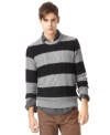 Top off your casual sporty look with this rugby style sweater by American Rag.