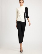 Finespun wool with a hint of stretch, tailored in a cropped, flat front silhouette.Flat frontCropped legVented cuffsConcealed side zipInseam, about 2697% viscose/3% elastaneDry cleanMade in Italy of imported fabric Model shown is 5'11 (180cm) wearing US size 4. 