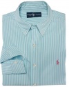 Polo Ralph Lauren Custom-Fit Thin Stripe Poplin, Turquoise, XX-Large