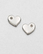 Be sweetheart in this stone accented heart design. Glass stoneSilvertone-plated brassSize, about .5Post backImported 