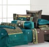 Natori Potala Palace Silk King Coverelet Deep Teal