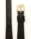 Ladies' Lizard Grain Leather Watchband Black 10mm Watch Band