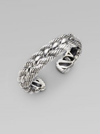 From the Woven Cable Collection. Bold and beautiful, textured and smooth cables intertwine elegantly in a graceful sterling silver cuff. Sterling silver Diameter, about 2¼ Width, about ½ Imported