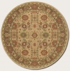 Couristan 2072/0505 Pera All Over Mashhad/Fawn-Chocolate 7-Feet 10-Inch Round Rug