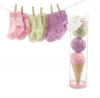 Baby Aspen Sweet Feet Three Scoops of Socks Gift Set, Pink