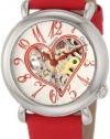 Stuhrling Original Women's 109.1215H2 Amour Aphrodite Cupid II Automatic skeleton Red Leather Watch