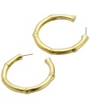 Channel your inner zen. The intricate bamboo details on these T Tahari hoop earrings will blend harmoniously with your entire wardrobe. Crafted in worn gold tone mixed metal. Approximate diameter: 1-1/2 inches.