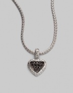 From the Classic Chain Collection. A black sapphire pavé heart dangles from a signature sterling silver chain.Black sapphire Sterling silver Rhodium Length, about 18 Pendant length, about ¾ Pendant width, about ½ Lobster clasp closure Made in Bali 