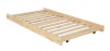 Twin Size Trundle Bed Frame - Unfinished Wood - 100% Clean Solid Wood No Toxins Made in America Simple and Strong!!