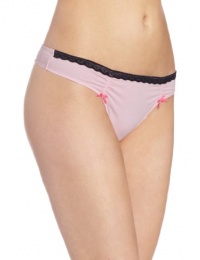 Betsey Johnson Women's Stretch Lo Rise Thong With Bow