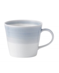 Perfect for every day, the 1815 mug from Royal Doulton features sturdy white porcelain streaked with pale blue for serene, understated style.