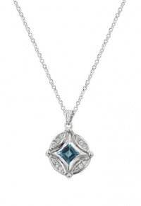 Effy Jewlery DiVersa Blue Topaz and Diamond Pendant, .39 TCW