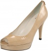 Stuart Weitzman Women's Loire Peep-Toe Pump,Hummus Aniline,9 N US