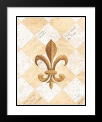 David Nichols Framed and Double Matted Print 29x35 Fleur De Lis IV(L)