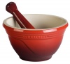 Le Creuset Stoneware 20-Ounce Mortar and Pestle, Cherry