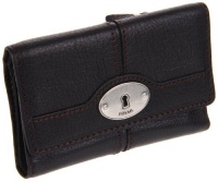 Fossil Maddox Flap Leather Clutch Wallet - Black