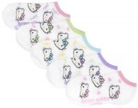 Hello Kitty Girls 6-8 White No Show Socks Colors And Styles May Vary (White)