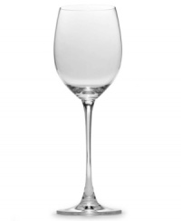 Inspired by the vineyards of Tuscany, the classic shape of this fine glassware collection captures the pleasures of Italy's famous wine country. The simple, understated base of these glasses is designed to accentuate the richly colored, aromatic  wine filling the glass. Beautifully crafted, this goblet set brings out the color and texture of your wine.