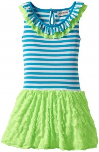 Rare Editions Girls 7-16 Tutu Dress, Turquoise/White/Lime, 10