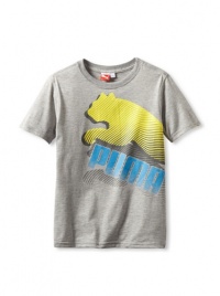 PUMA Boy's 8-20 Big Print Tee, Grey, Medium