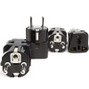 OREI 2 in 1 USA to Europe Adapter Plug (Schuko, Type E/F) - 4 Pack, Black