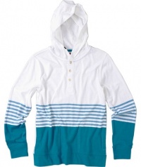 Quiksilver Toddler Shirt Long Sleeve White and Aqua Blue, 2T