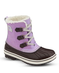 For the girl who wants the look, comfort, and versatility of a sneaker with the protection of a Sorel™ boot, the YouthTivoli™ offers the classic styling of the 64 Pac™ in a lighter, sleeker construction.