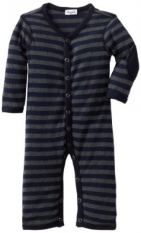 Splendid Littles Baby-Boys Newborn Charcoal Stripe Thermal Playsuit, Navy, 6-12 Months