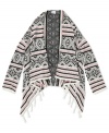 Chic boho style cardigan with fringe from Roxy and awesome Aztec pattern.