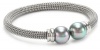 Majorica 12mm Pearls on Stainless Steel Bangle Bracelet