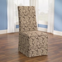 Sure Fit 173925236C_BROWN Scroll Full Dining Room Chair Cover, Brown