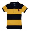 Polo Ralph Lauren Baby Boy's Striped Big Pony Polo (24 Month, Gold Bugle)