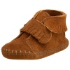 Minnetonka Front Strap Bootie (Infant/Toddler),Brown,6 M US Toddler