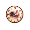 Gifts & Decor Antique Finish Wood Country Rooster Hanging Wall Clock