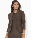 Our chic Shawl-Collar Cardigan is designed in a cozy cashmere-and-wool herringbone for stylish heritage appeal.