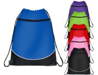 Pocket Two Tone Drawstring Bag