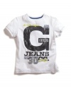 GUESS Kids Boys Screen Crewneck T-Shirt, WHITE (8/10)