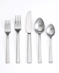 With straight handles turned up at the tip, the Norse 45-piece flatware set puts sleek, Scandinavian style in your hands. Softened with an all-over satin finish for casual everyday style. Includes service for you and seven guests, plus a coordinating hostess set.