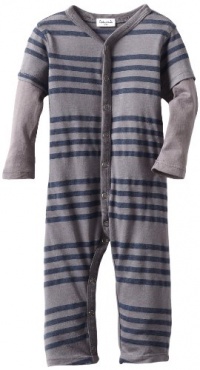 Splendid Littles Baby-Boys Newborn Capri Stripe Romper, Carbon, 3-6 Months