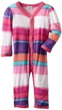 Splendid Littles Baby-Girls Newborn Watercolor Stripe Romper, Sand Castle, 6-12 Months